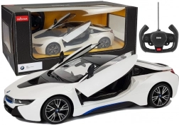 Auto con telecomando BMW i8 Rastar 1:14 bianco con porte automatiche