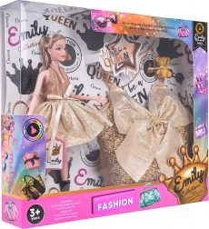 Bambola con borsetta per bambini EMILY – abito scintillante e accessori