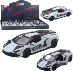 Auto da corsa in metallo 1:32 con retrocarica e portiere apribili – grigio