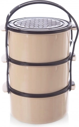 Contenitore portavivande in plastica a tre livelli 3 × 1,5 l