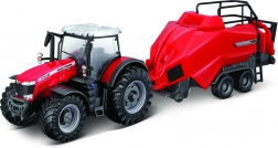 Modello di trattore Massey Ferguson 8740S con pressa per balle