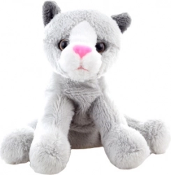 Gatto di peluche grigio 15 cm