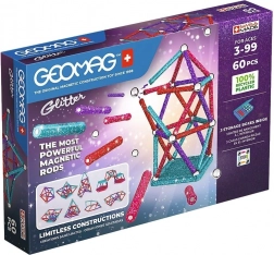 Geomag Glitter scintillante costruzione magnetica in plastica riciclata 60 pezzi