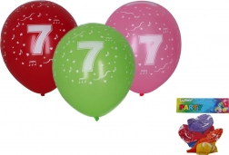 Palloncini gonfiabili 30 cm con numero 7 – set da 5 pezzi