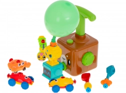 Stazione di lancio a palloncino con macchinine – orsetto aerodinamico, set educativo da 23 pezzi
