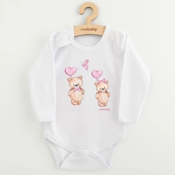 Body per neonati con stampa New Baby Love Bears, maniche lunghe (56/0–3 mesi)