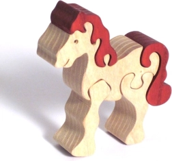Puzzle in legno Fauna a incastro Cavallo bianco