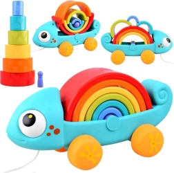 Camaleonte arcobaleno Montessori, puzzle componibile 18+ mesi