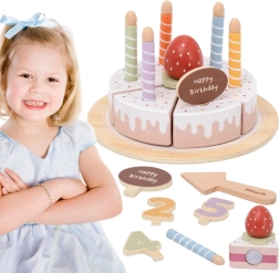 Viga torta di compleanno in legno da tagliare