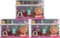 Set di animaletti con casetta e parco giochi