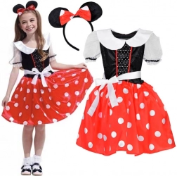 Costume da ragazza Topolina rossa a pois L/XL