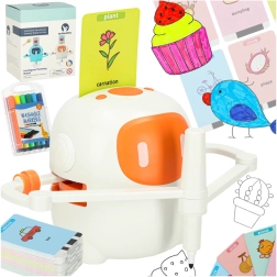 Robot educativo interattivo per imparare a disegnare e scrivere con cartoncini e pennarelli