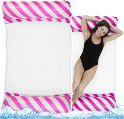 Amaca gonfiabile galleggiante bianco-rosa 120x70 cm