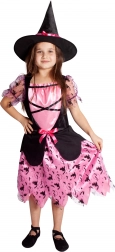 Costume da strega per bambina rosa S