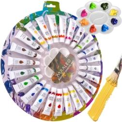 Colori acrilici 24×12 ml con tavolozza MAALEO
