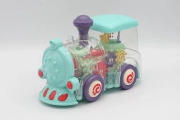 Treno giocattolo trasparente con luci e musica