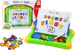 Lavagna educativa magnetica con lettere e numeri