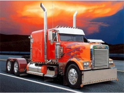Pittura diamantata Camion rosso con fiamme 30x40cm