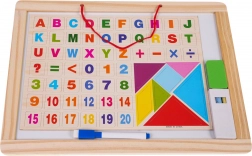 Lavagna in legno bifacciale con accessori