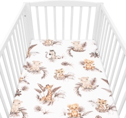 Lenzuolo in cotone per lettino New Baby Safari 120 × 60 cm