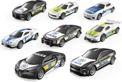 Auto della polizia a retrocarica, set di 4 pezzi