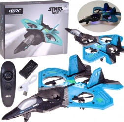 Drone RC Raptor con protezioni per i rotori e illuminazione LED – blu