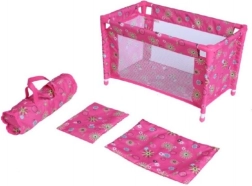 Lettino da viaggio per bambole con borsa