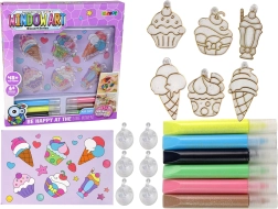 Set creativo vetrata con colori 3D che si solidificano