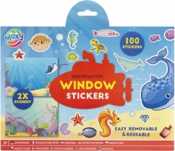 Set creativo di adesivi per finestre con scenari