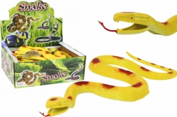 Serpente di gomma giallo con macchie rosse