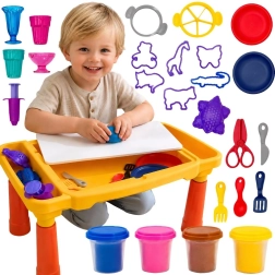 Tavolino creativo Woopie con plastilina e accessori, 40 pezzi