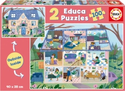 Educa puzzle Outside, Inside casa 2×100 pezzi