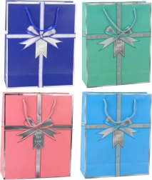 Borsa regalo di carta con fiocco Just for you 32 × 26 × 12 cm