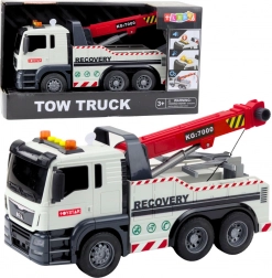 Camion da cantiere con gru regolabile con luci e suoni – bianco