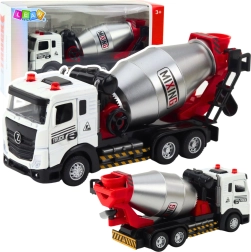 Betoniera giocattolo per bambini con suoni e luci, cabina in metallo e tamburo rotante