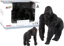 Set di 2 figurine di gorilla – gorilla con cucciolo, serie Animali del mondo