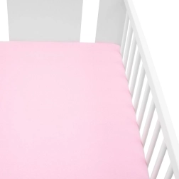 Lenzuolo con angoli in jersey New Baby per lettino 120 × 60 cm rosa
