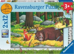 RAVENSBURGER Puzzle Gruffalo e animali del bosco 2x12 pezzi