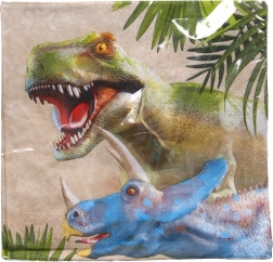 Tovaglioli per festa con motivo dinosauri 33 × 33 cm, 20 pezzi