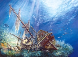 Puzzle Galeone affondata 2000 pezzi Castorland