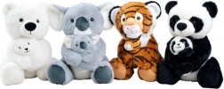 Animaletto selvatico di peluche con cucciolo 28 cm – panda, koala, tigre o orso polare
