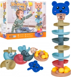 Pista a biglie colorata con orsetto per bambini 3+