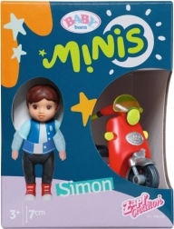 BABY born Minis set con scooter e bambolotto Simon, 7 cm