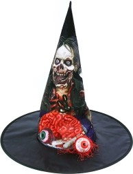Cappello di Halloween con cervello e occhio