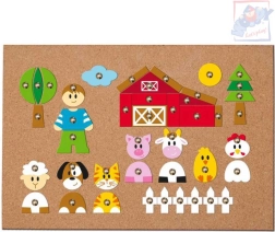 WOODY Gioco in legno con martelletto Animali e persone - 150 pezzi