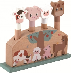 animaletti a molla della fattoria – gioco pop-up in legno per i più piccoli