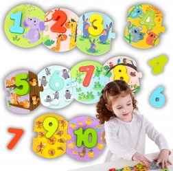 Puzzle didattico Montessori Tooky Toy per l'apprendimento dei numeri