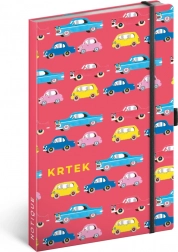 Taccuino a righe con copertina rigida 13 × 21 cm con elastico e passante