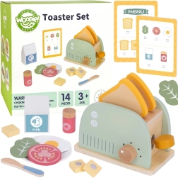 Woopie green tostapane in legno – set colazione con accessori, 14 pezzi, FSC