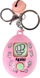 Portachiavi rosa con gioco sasso, carta, forbici